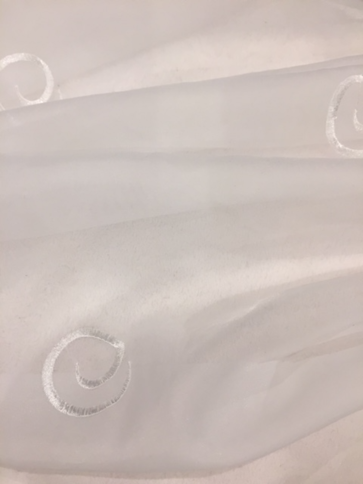 Ivory Swirl embroidery on Organza