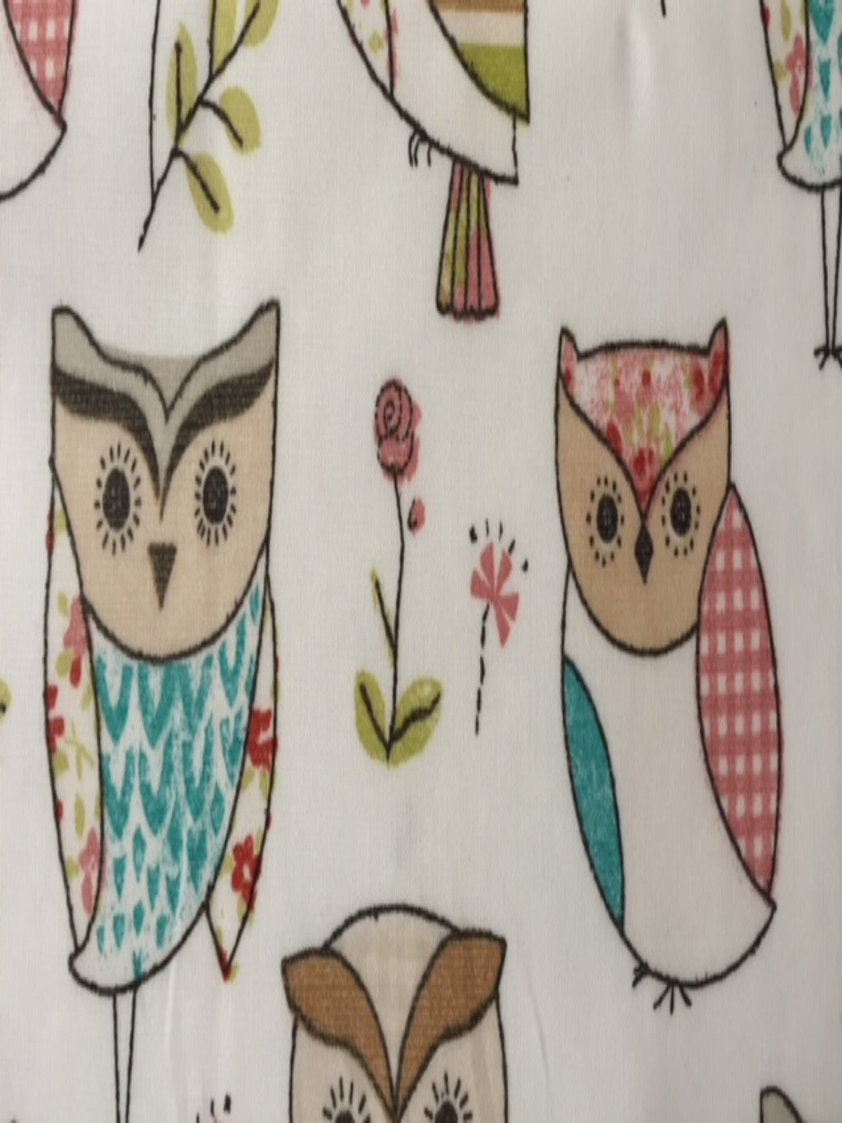 Owls PVC Coated Cotton - Deadstock fabric on AmoThreads