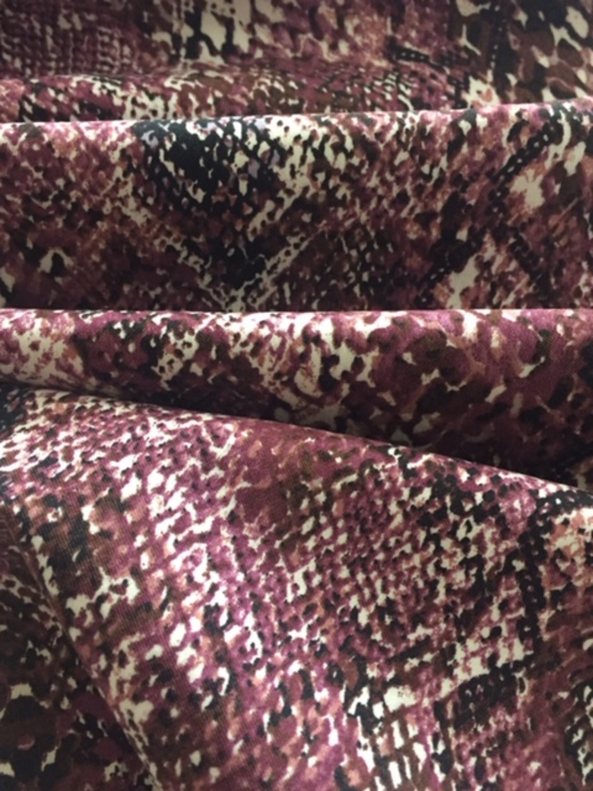 Mauve Snakeskin Print on Stretch Woven