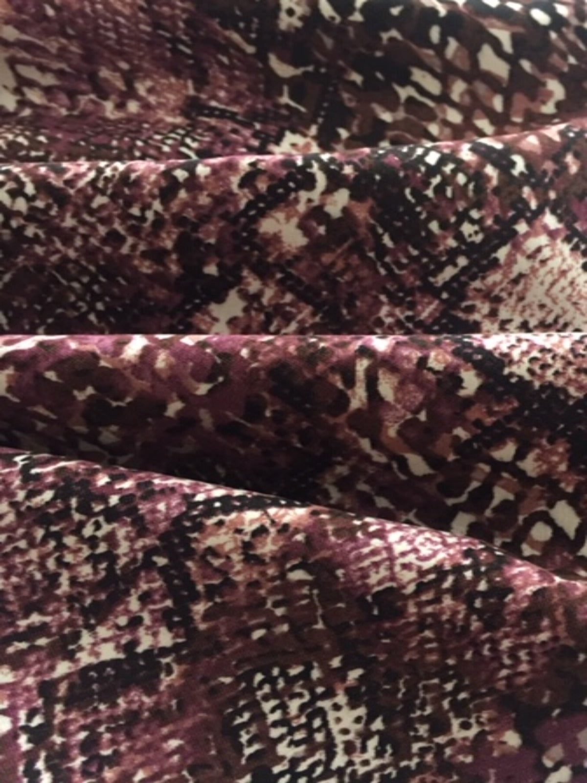 Mauve Snakeskin Print on Stretch Woven