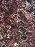 Mauve Snakeskin Print on Stretch Woven