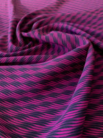 Fuchsia & Black wave effect on Crepe de Chine - Deadstock fabric on AmoThreads