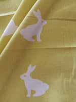 Bunny On Lime Green Cotton Canvas