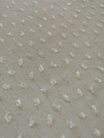 Ivory Spotted Tufts On Stripes Running Along The Fabric