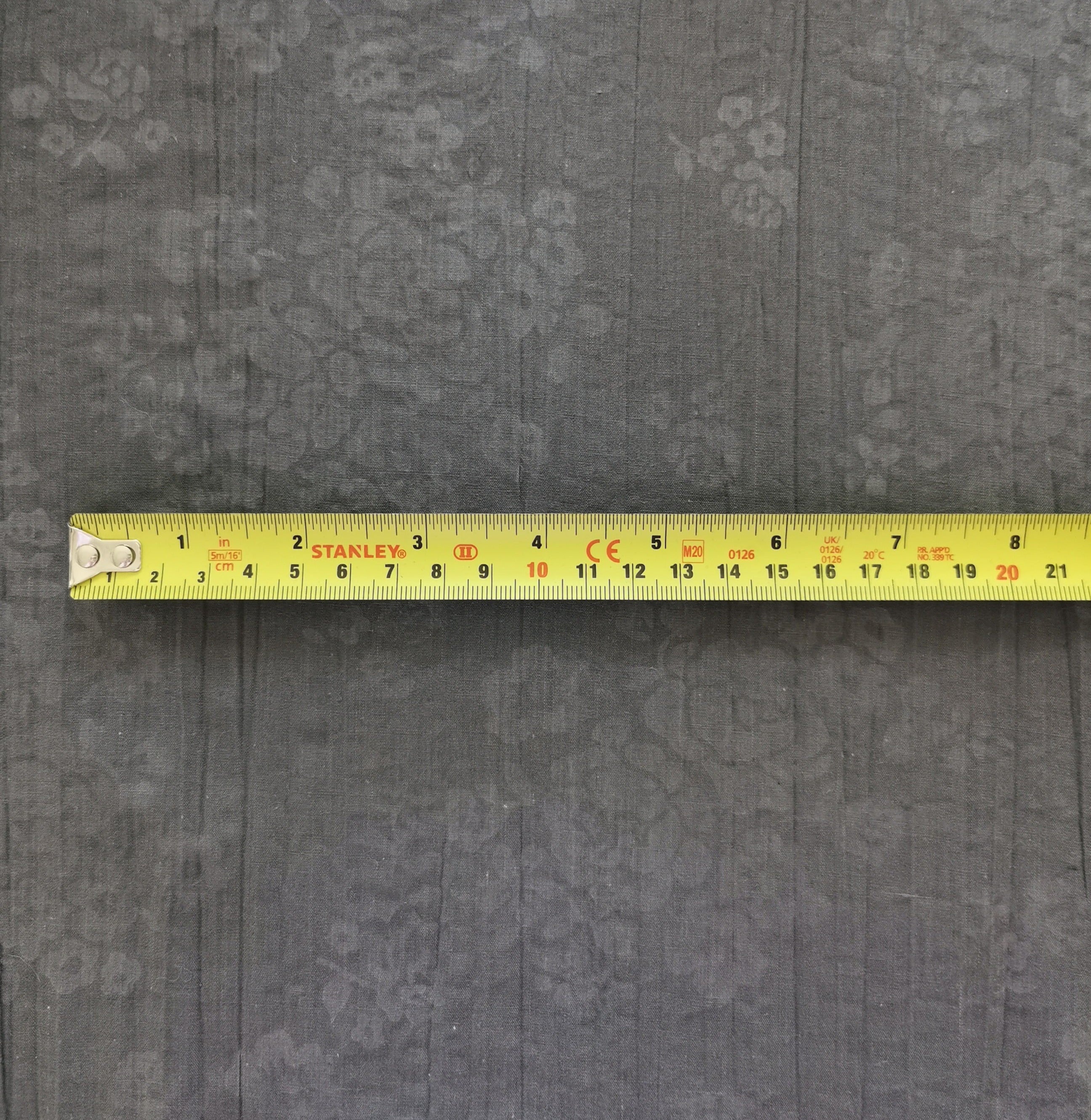 Grey Crinkle With Shadow Flower Print