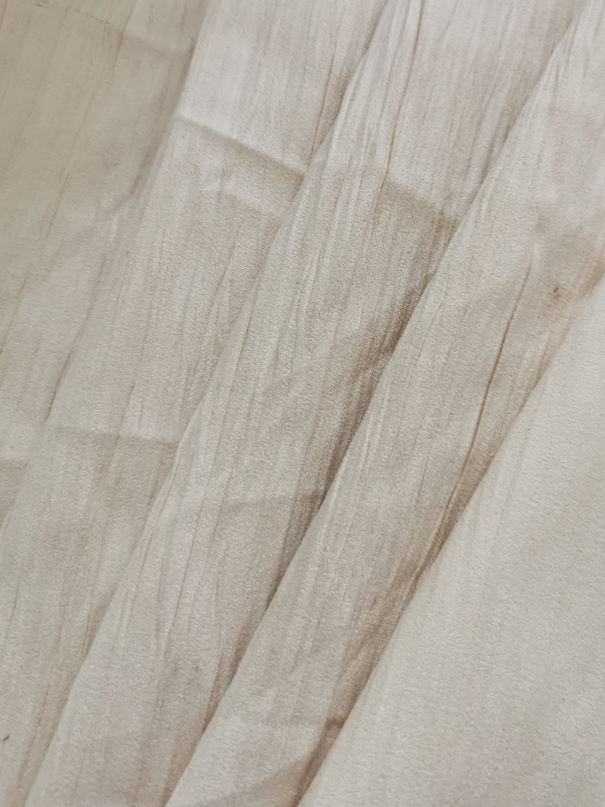 Cream Crushed Sheen One Side Suede Feel The Other