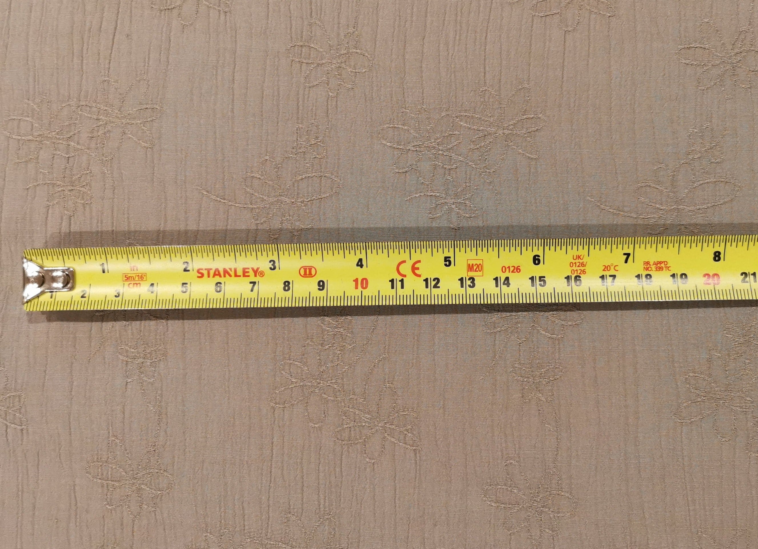 Light Grey/Green Embroidery On Crinkle