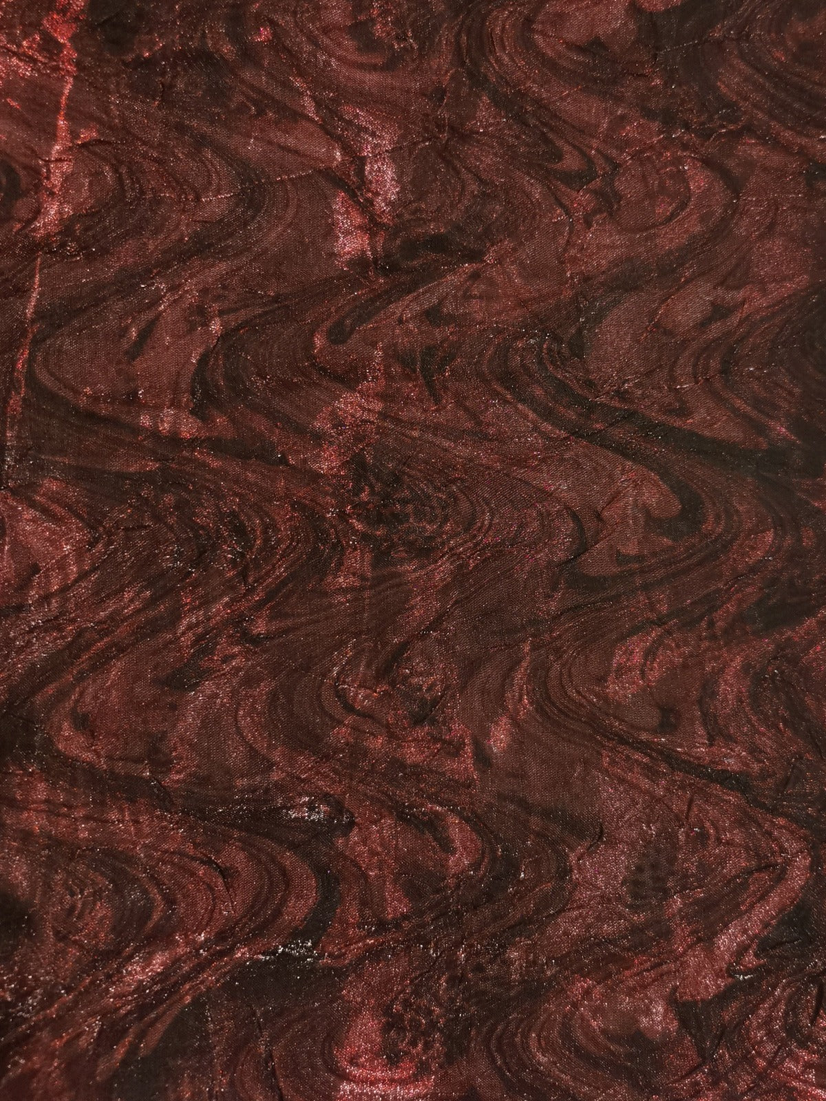 Wine Wave Print With Sheen Blouse Weight