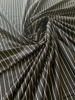 Black Jersey with white 2mm pinstripe - Deadstock fabric on AmoThreads
