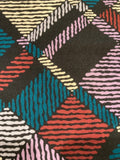 Teal/Mauve Abstract Diamond Print on Viscose