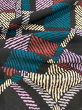 Teal/Mauve Abstract Diamond Print on Viscose