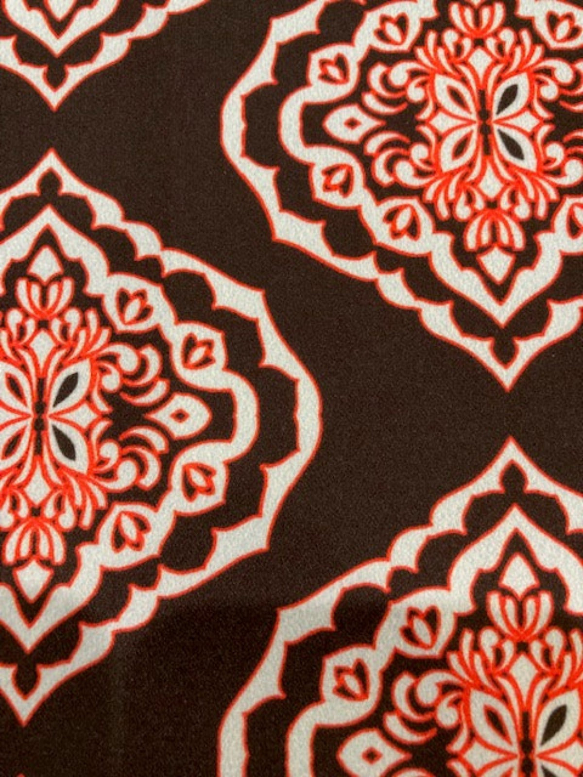 Aqua Geometric on Black Crepe