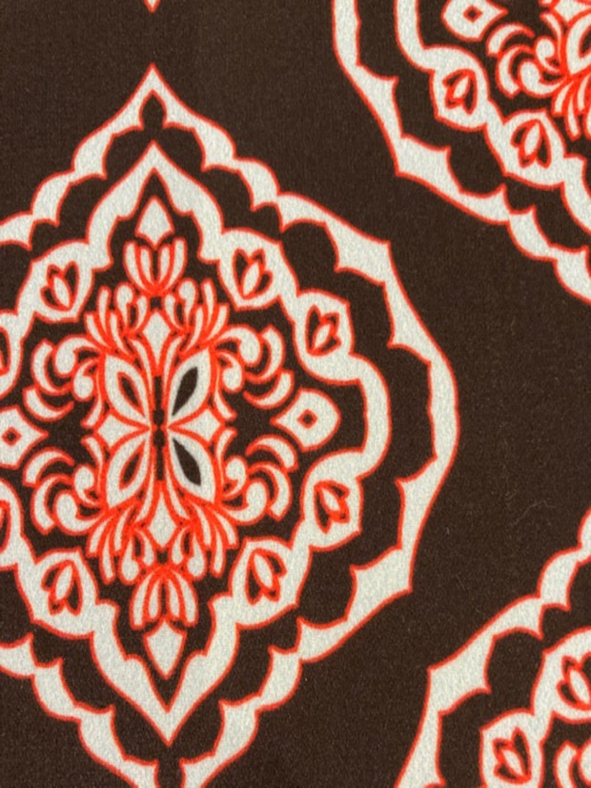 Aqua Geometric on Black Crepe