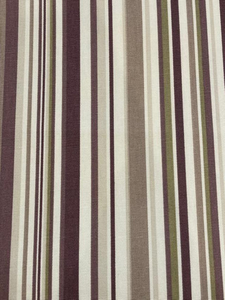 Aubergine / Green Stripe on Cotton