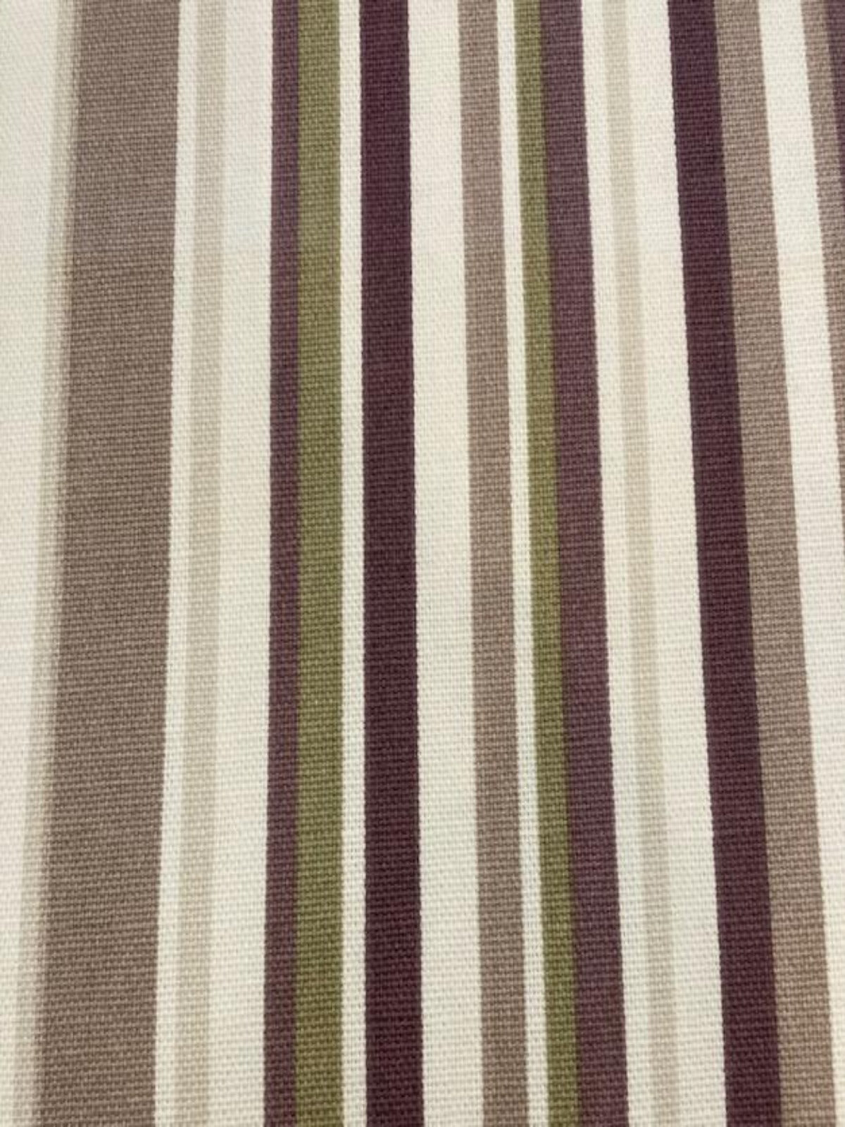 Aubergine / Green Stripe on Cotton