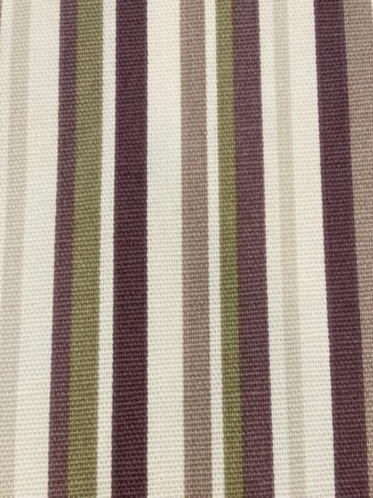 Aubergine / Green Stripe on Cotton