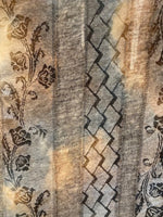 Autumn Tone Knit with Printed Strips Running along the Fabric