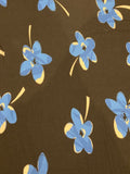 Individual Blue Flowers on Dark Navy Dress Weight