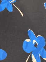 Individual Blue Flowers on Dark Navy Dress Weight