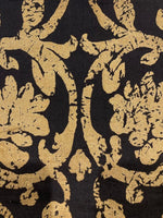 Gold Print on Black Silk Dupion ( Lightly Slubbed)