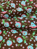 Turquoise on Black Cotton Poplin
