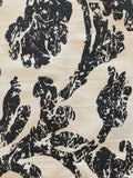 Black Print on White Silk Dupion