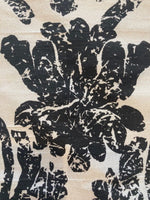 Black Print on White Silk Dupion