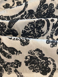 Black Print on White Silk Dupion