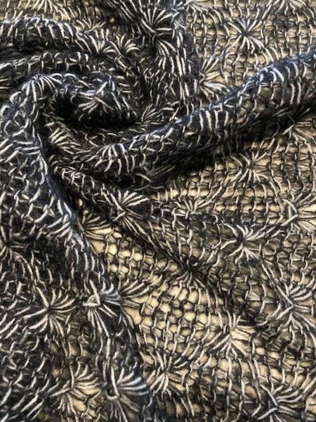 Black / White Open Crochet Style Knit