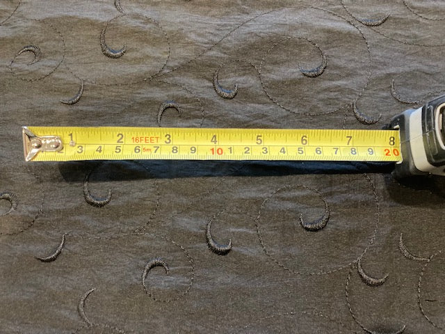 Black Crinkle Taffeta with Self Coloured Embroidery