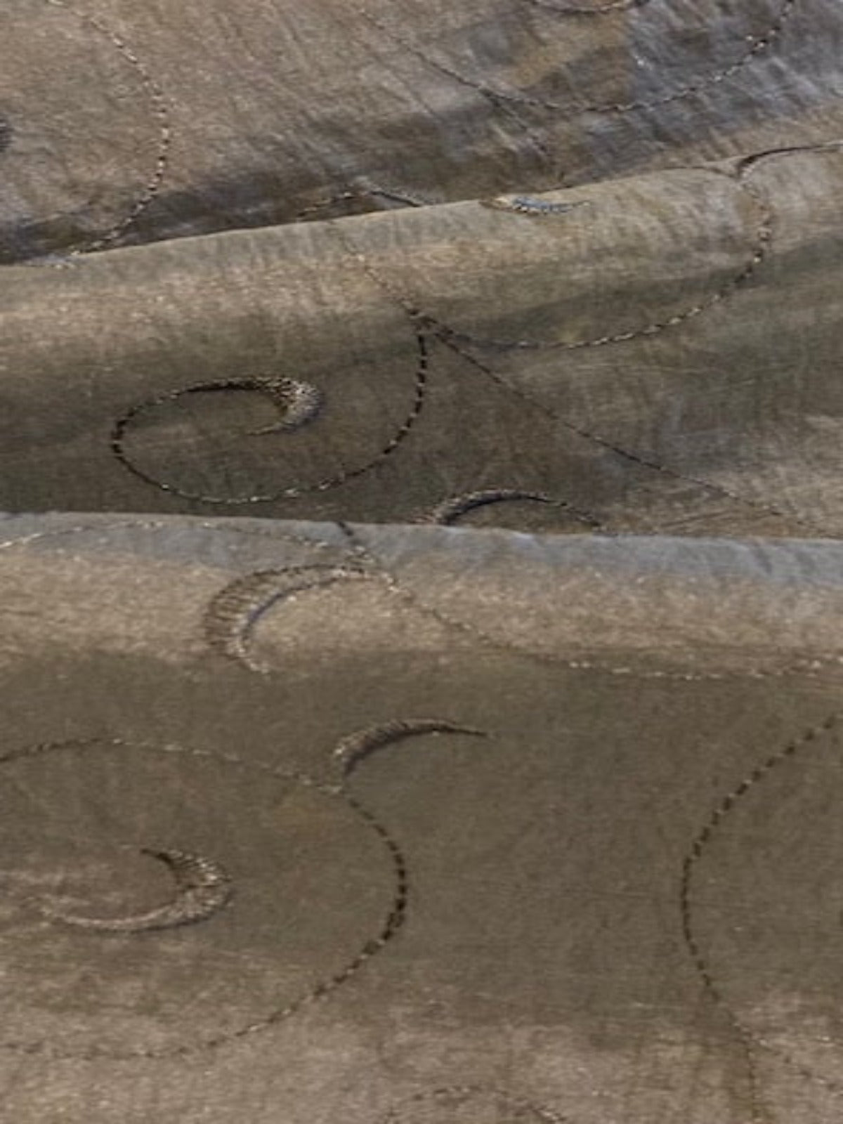 Black Crinkle Taffeta with Self Coloured Embroidery