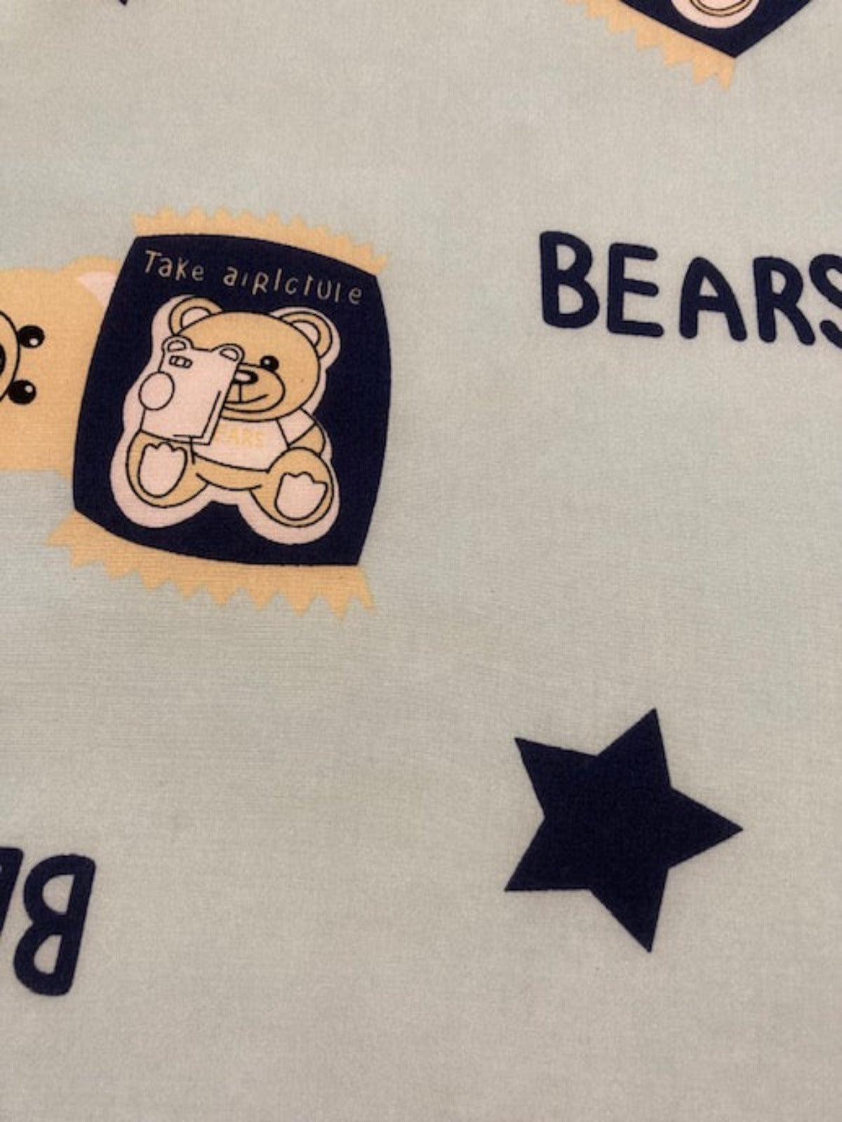 Bears Print on Pale Aqua Viscose – 100% Viscose, 145 cm Wide