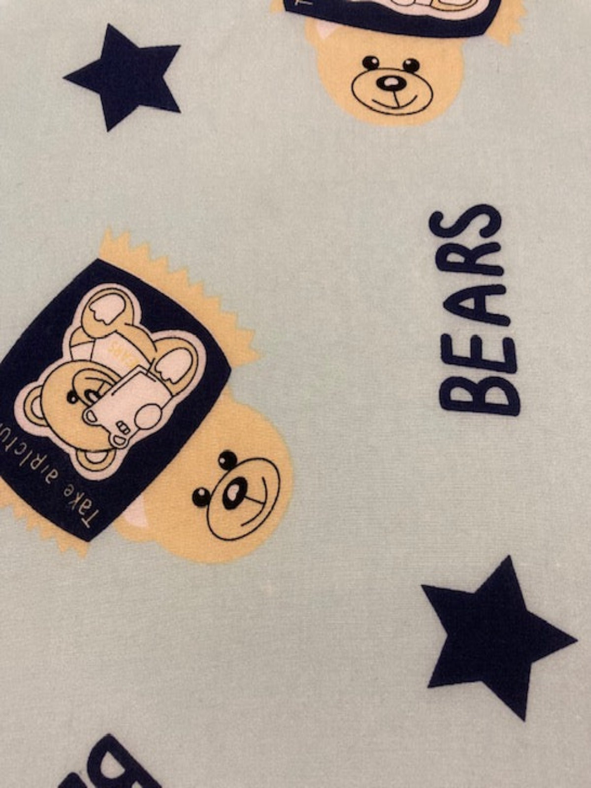 Bears Print on Pale Aqua Viscose – 100% Viscose, 145 cm Wide