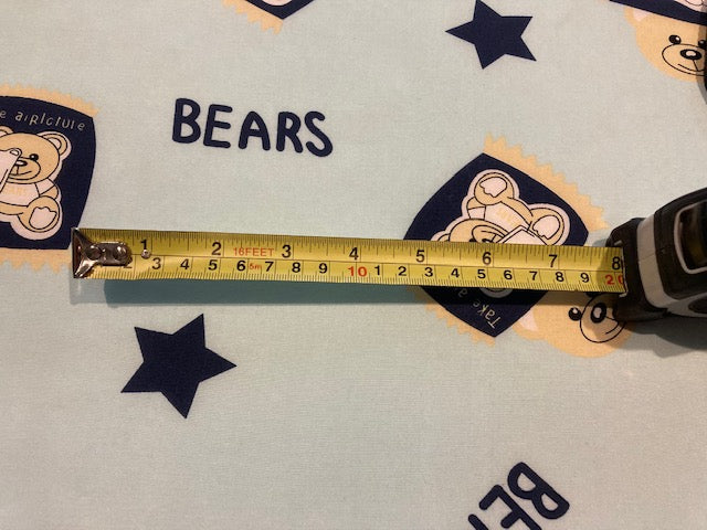 Bears Print on Pale Aqua Viscose – 100% Viscose, 145 cm Wide