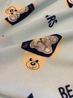Bears Print on Pale Aqua Viscose
