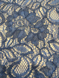 Blue Corded Lace with Scalloped Edge