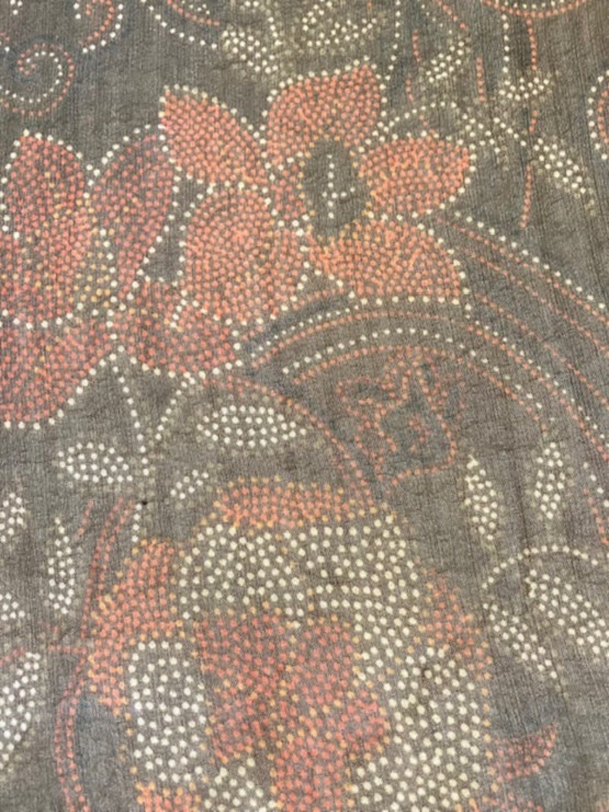 Orange / Brown dot Print on Chiffon