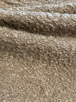 Grey Stone One Sided Textured Wool Mix Boucle