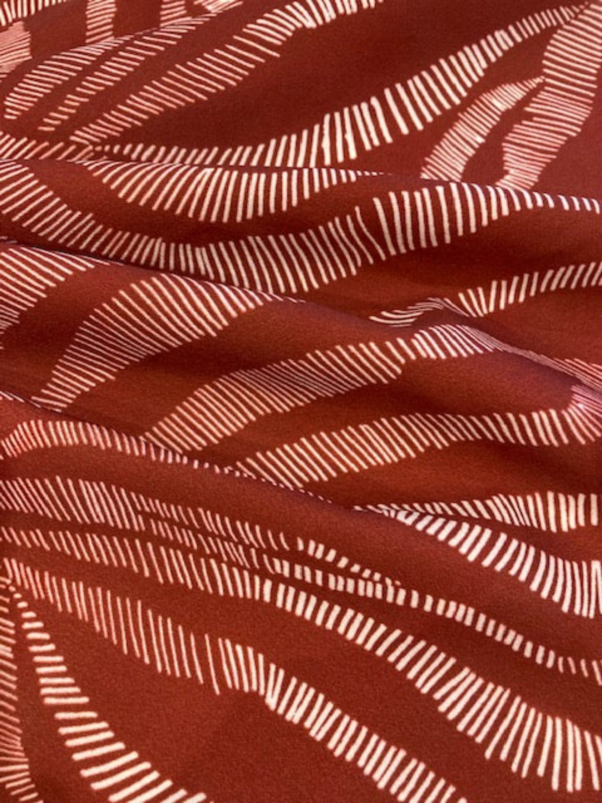 Brick Abstract Zebra Print on Crepe De Chine
