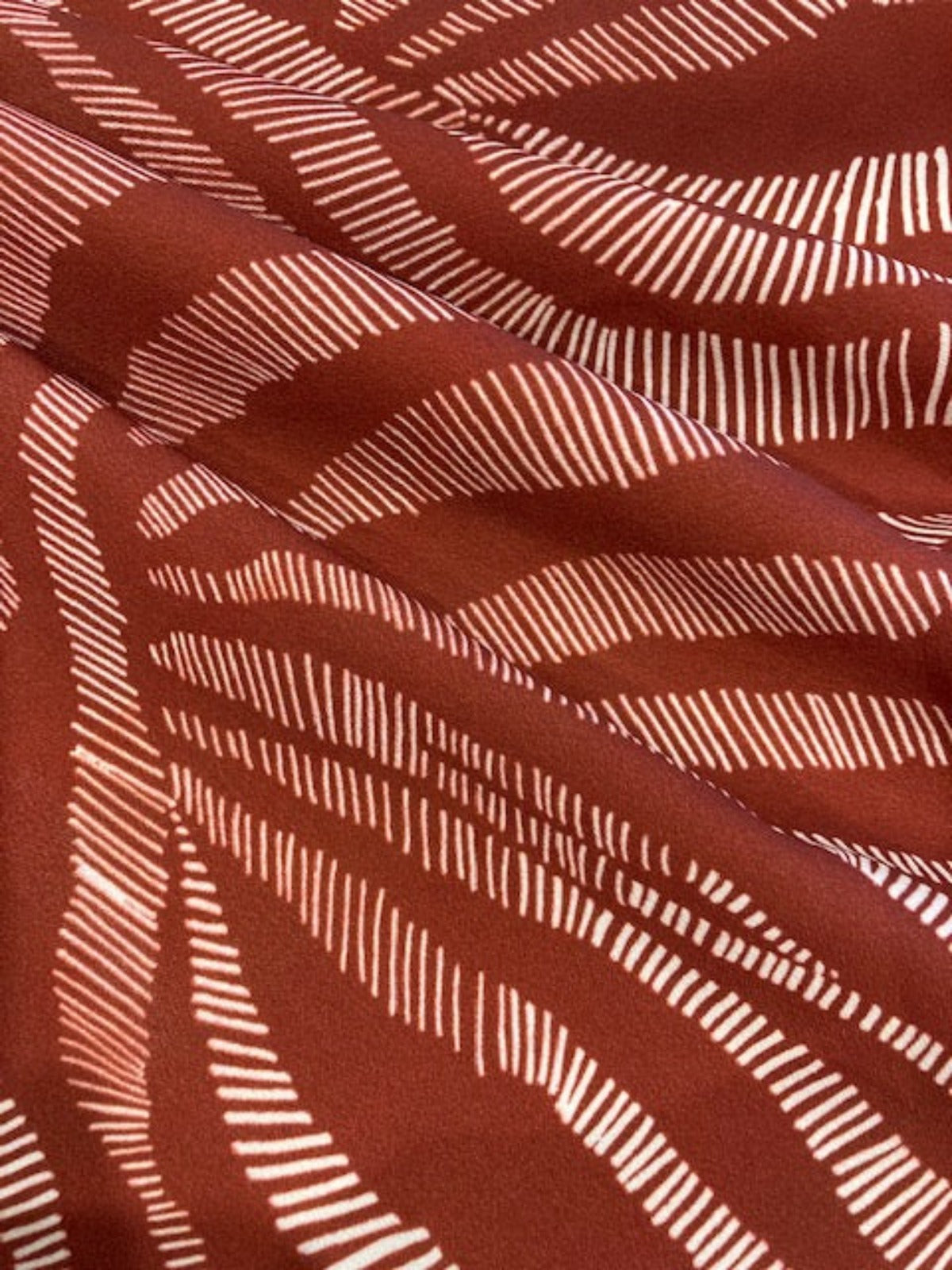 Brick Abstract Zebra Print on Crepe De Chine