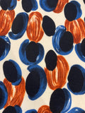 Blue & Rust Oval Shapes on Jersey