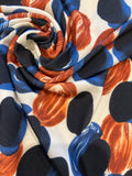 Blue & Rust Oval Shapes on Jersey