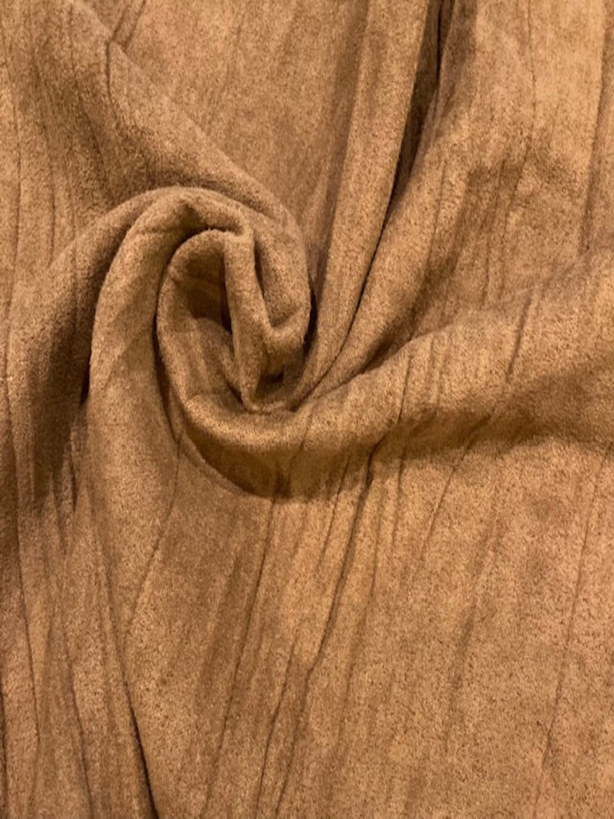 One Sided Suede Crinkle, Rust one side - Brown the other