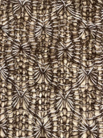 Chestnut / White Open Crochet Style Knit