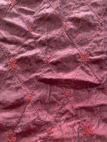 Burgundy Crinkle Taffeta with Stitched Diamond and Sequin Detail