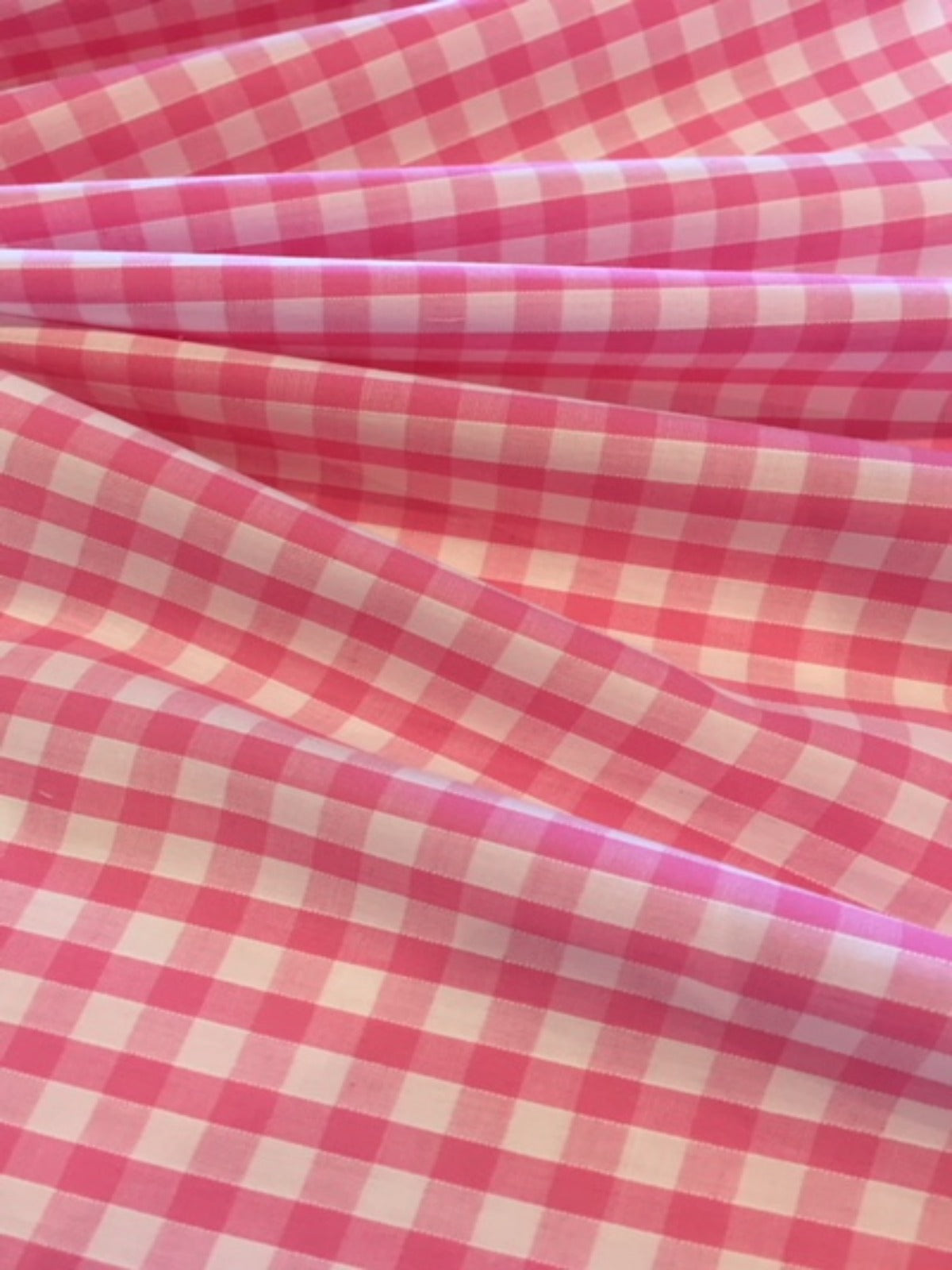 Pink 1/4" Gingham Check - Deadstock fabric on AmoThreads