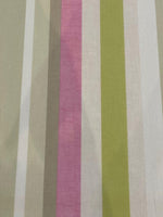 Pastel Grey / Pink / Green Stripe on Cotton