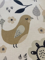 Grey/ Coffee Birds & Flower Cotton Furnishing
