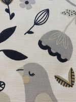 Grey/ Coffee Birds & Flower Cotton Furnishing