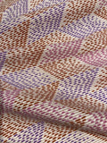 Pink/Brown/Purple Dotted Chevrons on Cotton Poplin